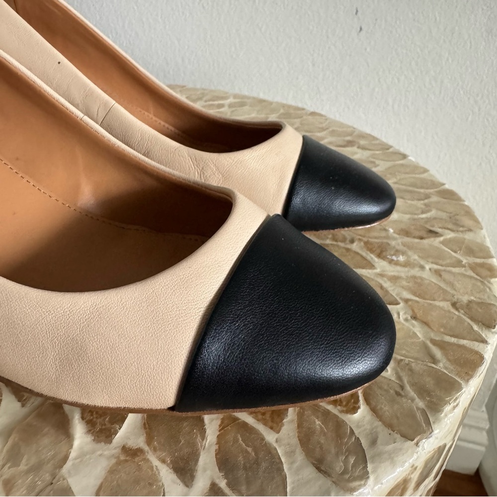J.Crew Bryan Cap Toe Two Tone Block Heel Leather Pumps size 7 - Picture 3 of 8